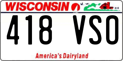 WI license plate 418VSO