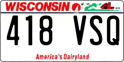 WI license plate 418VSQ