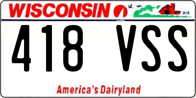 WI license plate 418VSS
