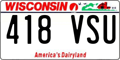 WI license plate 418VSU