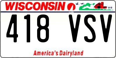 WI license plate 418VSV