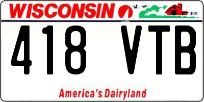 WI license plate 418VTB