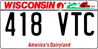 WI license plate 418VTC