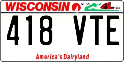 WI license plate 418VTE