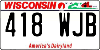 WI license plate 418WJB