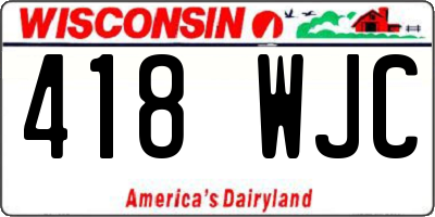WI license plate 418WJC