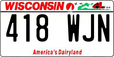 WI license plate 418WJN