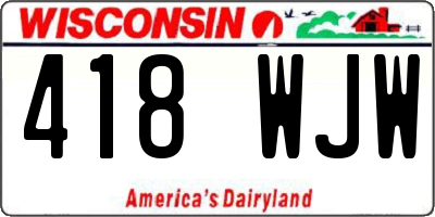 WI license plate 418WJW