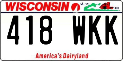 WI license plate 418WKK