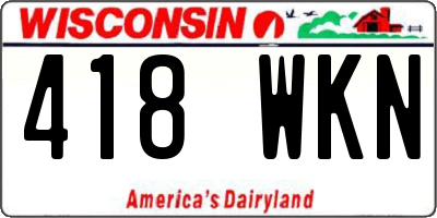 WI license plate 418WKN