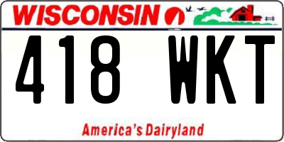 WI license plate 418WKT