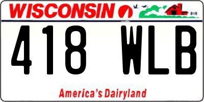 WI license plate 418WLB