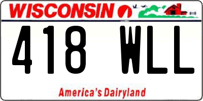 WI license plate 418WLL
