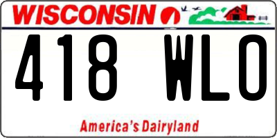 WI license plate 418WLO