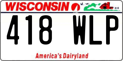 WI license plate 418WLP