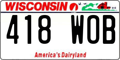 WI license plate 418WOB