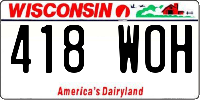 WI license plate 418WOH