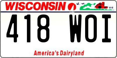 WI license plate 418WOI