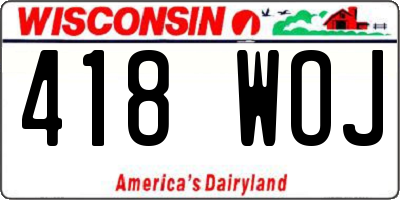 WI license plate 418WOJ