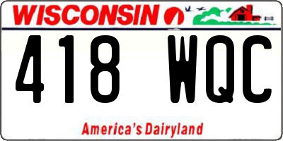 WI license plate 418WQC