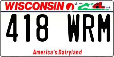 WI license plate 418WRM