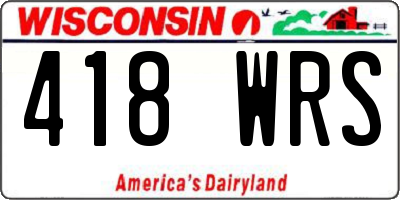 WI license plate 418WRS