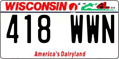 WI license plate 418WWN