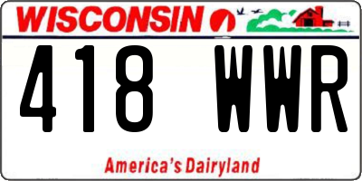 WI license plate 418WWR
