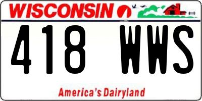 WI license plate 418WWS
