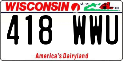 WI license plate 418WWU