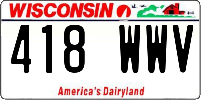 WI license plate 418WWV