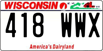 WI license plate 418WWX