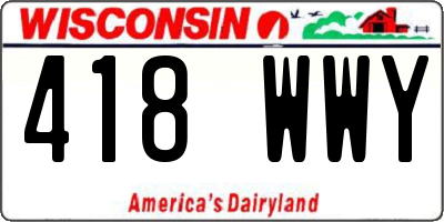 WI license plate 418WWY