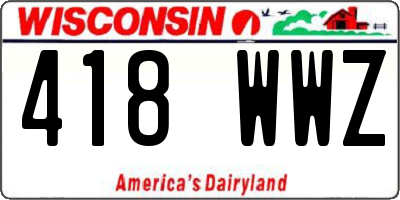 WI license plate 418WWZ