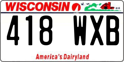 WI license plate 418WXB