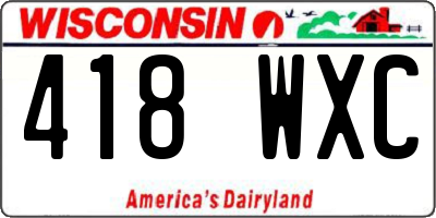 WI license plate 418WXC