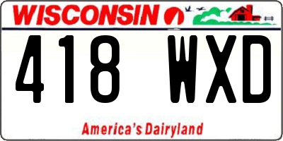 WI license plate 418WXD