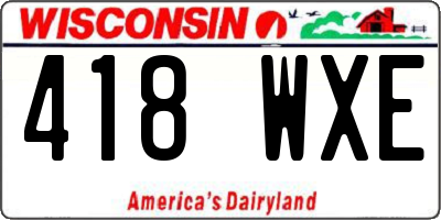 WI license plate 418WXE