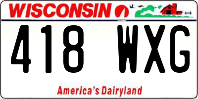 WI license plate 418WXG