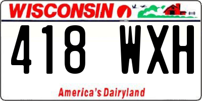 WI license plate 418WXH
