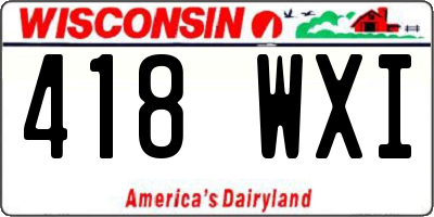 WI license plate 418WXI