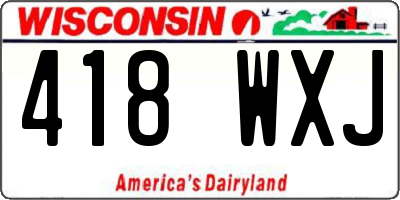 WI license plate 418WXJ
