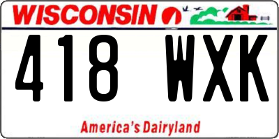 WI license plate 418WXK