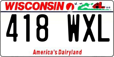 WI license plate 418WXL