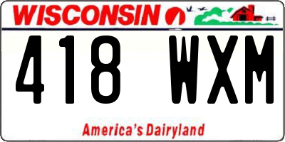 WI license plate 418WXM