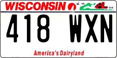 WI license plate 418WXN