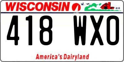 WI license plate 418WXO