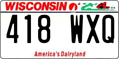 WI license plate 418WXQ