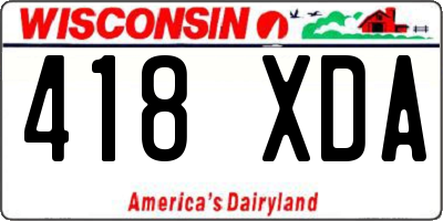 WI license plate 418XDA