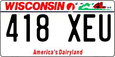 WI license plate 418XEU